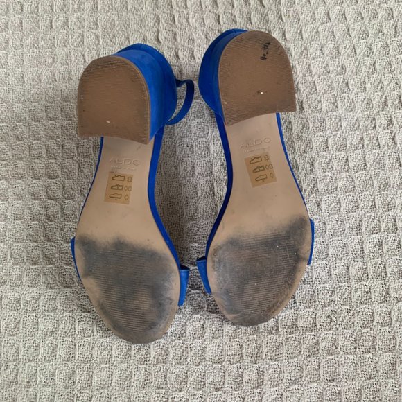 Electric Blue Aldo Villarosa Block Heeled Sandals - Picture 5 of 9